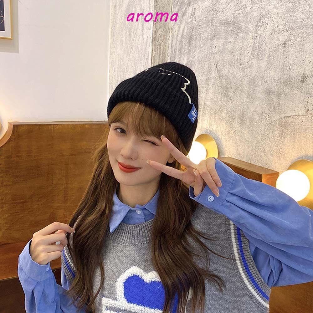 Mũ Beanie Dệt Kim Hoạ Tiết Kẻ Sọc Thời Trang Mùa Thu Cho Phái Nữ