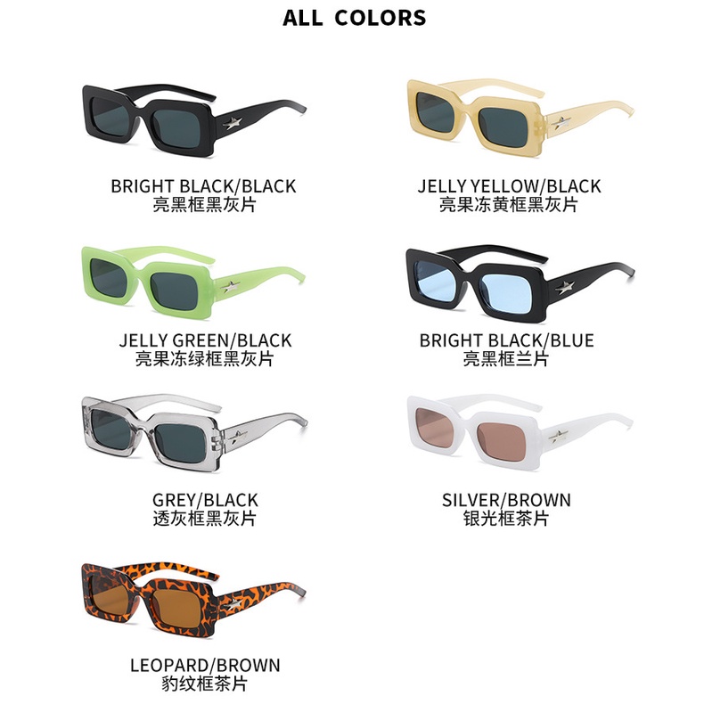 Kính Mát Gọng Chữ Nhật Nhỏ Phong Cách Vintage Hàn Quốc Cho Nam Nữ