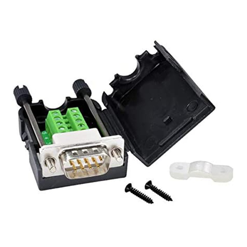 Db9 Đầu nối không hàn RS232 D-SUB Nối tiếp đến đầu cuối cổng 9 chân Bộ chuyển đổi nam nữ có vỏ (1Pcs-Male '1Pcs-Female)