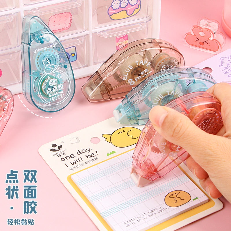 Băng Keo Hai Mặt Trong Suốt Chấm Bi Độ Dính Cao Chỉnh Sửa Tư Thế Đặc Biệt Cho Học Sinh