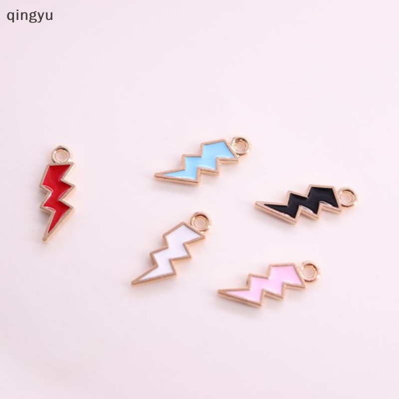 Set 10 Hạt Xỏ Lỗ Hình Tia Chớp Tráng Men Dùng Để Làm Trang Sức DIY