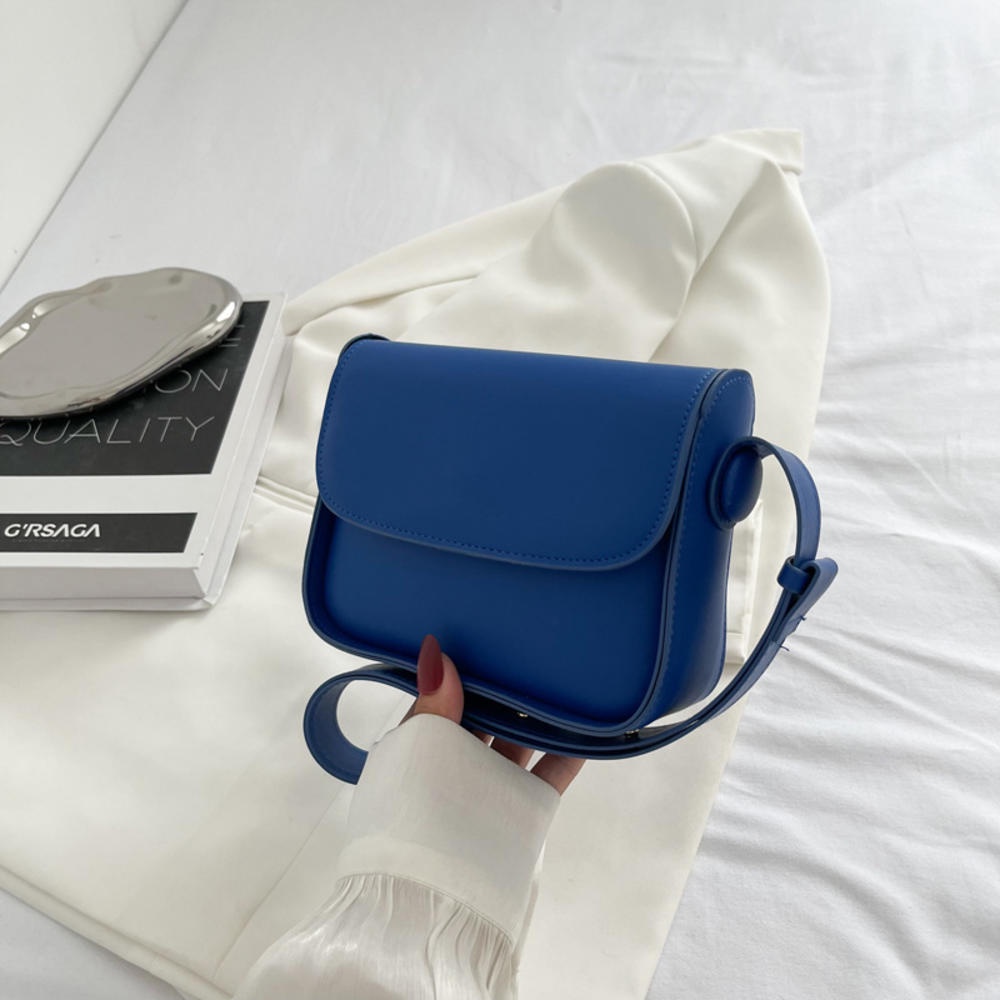 Túi Da Đeo Chéo Hình Vuông Nhỏ Màu Trơn Thời Trang Cho Nữ