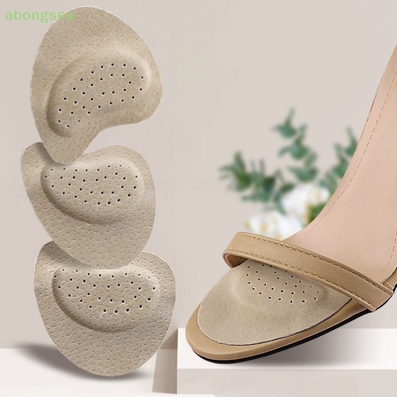 1 Cặp Miếng Lót Giày Cao Gót Bằng Da Chống Trượt Thấm Hút Mồ Hôi Thoáng Khí Cho Nữ