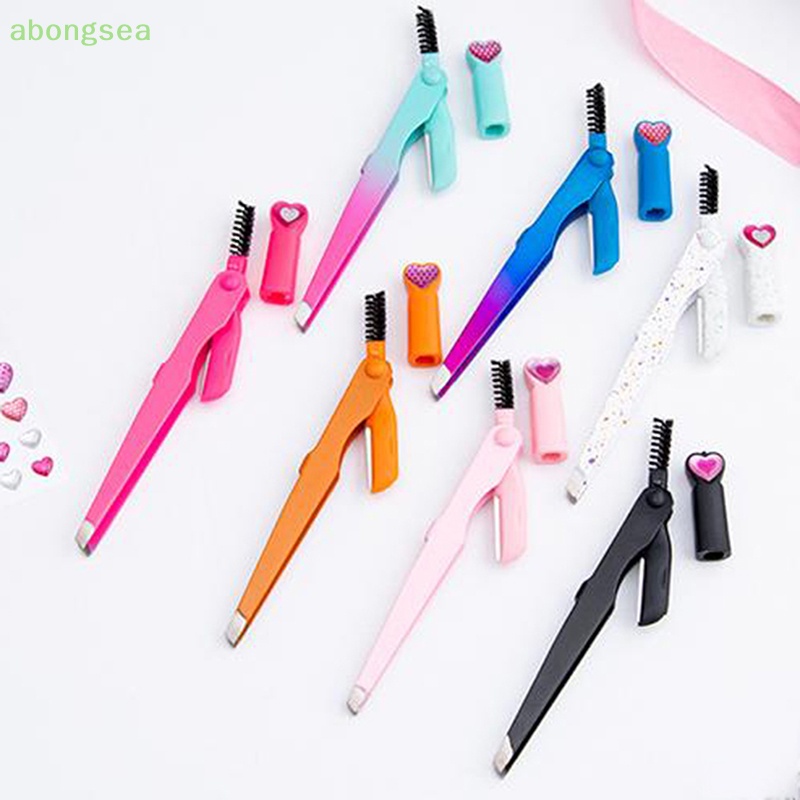 Nhíp Nhổ Lông Mày 3 Trong 1 Bằng Thép Không Gỉ Có Lược Chải