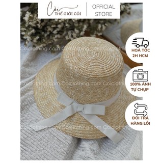 Nón cói cứng vành nhỏ nơ dài