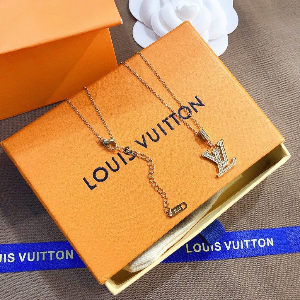 Vòng cổ Thép Titan Họa Tiết lv louis vuitton Thanh Lịch Cho Nam Và Nữ