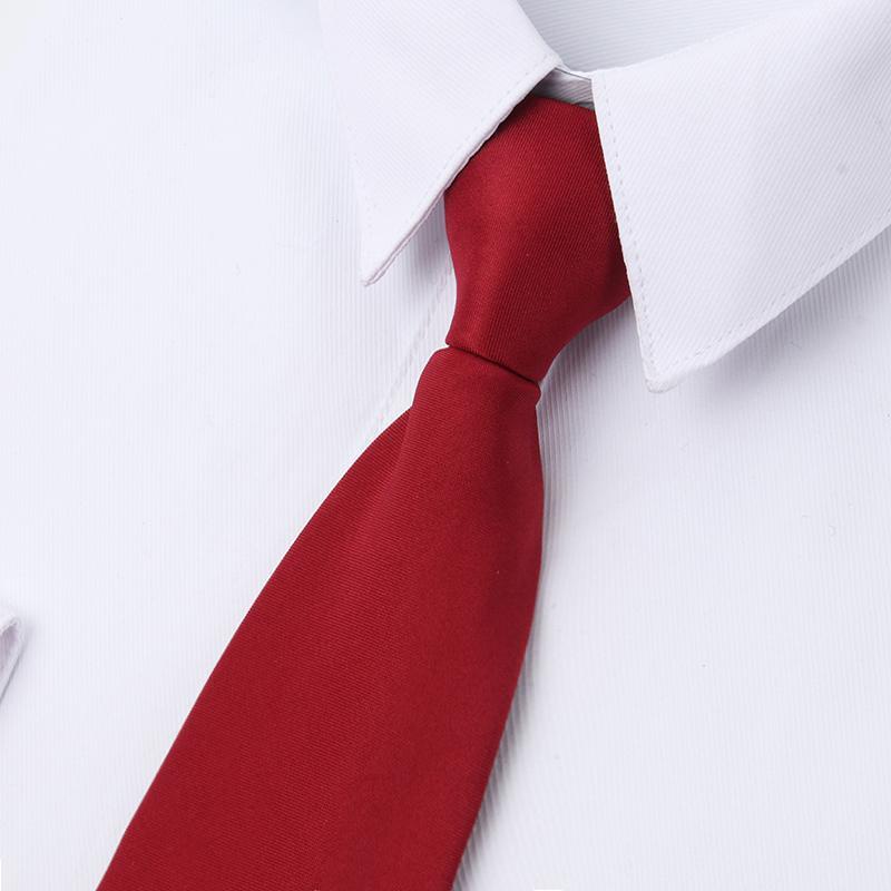 Cà Vạt Màu Đen / Đỏ / Xanh Đơn Sắc Có Khóa Kéo Chuyên Nghiệp Cho Nam Và Nữ