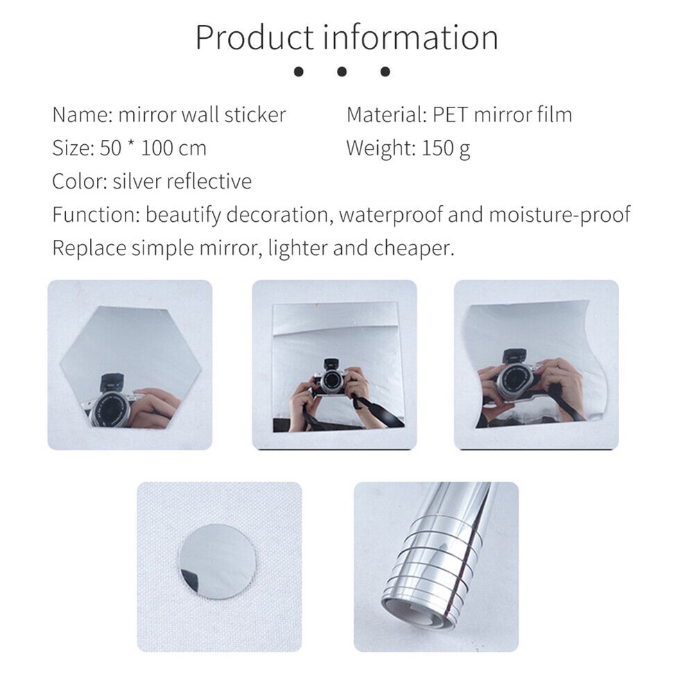 1 Miếng Dán Tường Bằng Acrylic Phản Quang Độc Đáo Trang Trí Nhà Tắm DIY