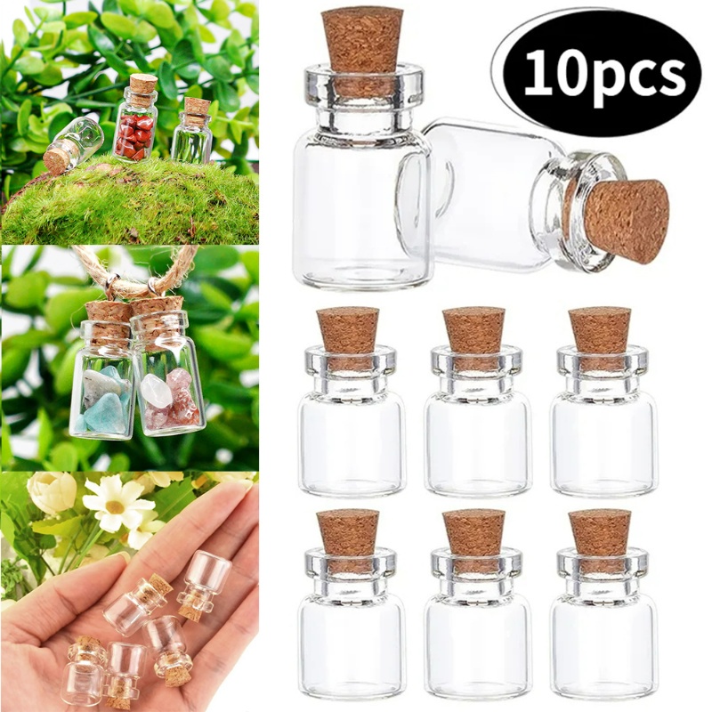 Lọ Điều Ước Mini Bằng Thủy Tinh Có Nút Bần Màu Cầu Vồng Trang Sức / Tiệc Cưới Tại Nhà