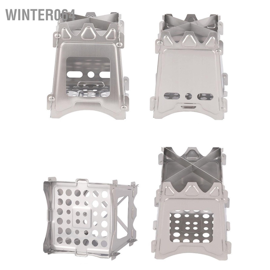 Winter064 Bếp Cắm Trại Thép Không Gỉ 304 Gấp Trang Bị Sau Lưng Lò Đốt Di Động Nhẹ Bỏ Túi Ngoài Trời