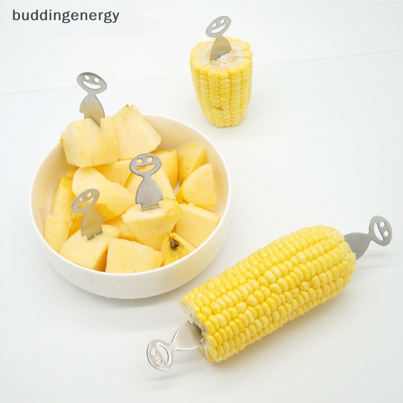 Set 1 / 5 Nĩa Ăn Trái Cây / Tráng Miệng Bằng Thép Không Gỉ Kiểu Dáng Hoạt Hình Dễ Thương Cho Bé