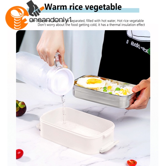 Hộp cơm 2 Tầng Sức Chứa Lớn Có Tay Cầm Tiện Dụng Cho Học Sinh / Đi Học / Du Lịch