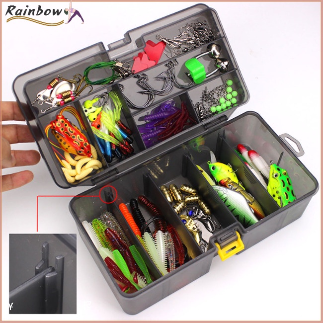 Hộp 168 Mồi Giả Câu Cá Trong Suốt Phù Hợp Cho Người Mới Bắt Đầu