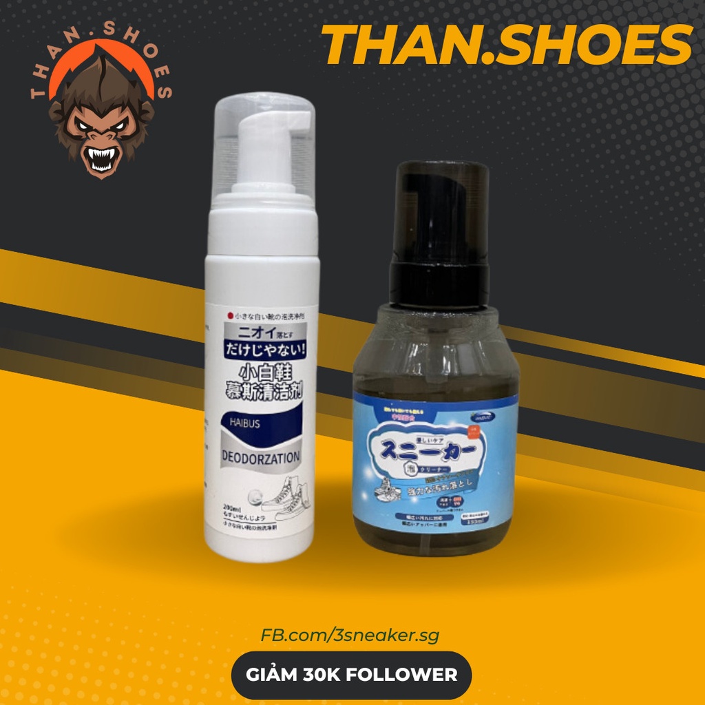 Tẩy Ố Vàng Và Giặt Khô Giày Trắng Chuyên Dụng - Than.Shoes