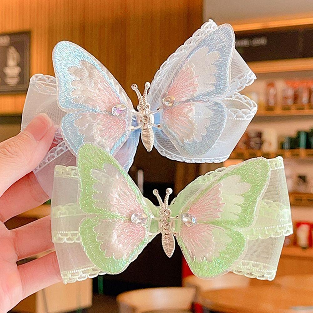 Kẹp Tóc Mái Bằng Nhựa Phối Ren Dễ Thương Thời Trang Cho Bé Gái