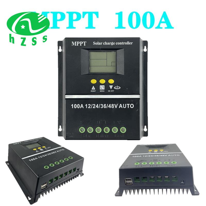 Pwm 100A 12V 24V 36V 48V AUTO Bảng điều khiển năng lượng mặt trời Bộ điều khiển sạc Bộ sạc pin PV năng lượng mặt trời với Bộ điều khiển năng lượng mặt trời LCD MPPT