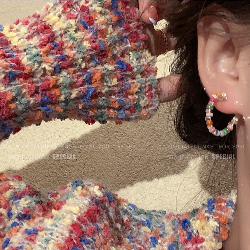 Dopamine! Khuyên Tai Dạng Hạt Nhiều Màu Sắc Cao Cấp Sang Trọng Cho Nữ