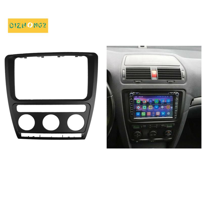 Bảng điều khiển Radio Dash) Fascia Tấm Khung trang bị lại âm thanh nổi trên ô tô Khung Facia Trim cho Skoda Octavia ( Máy lạnh tự động 2004-2009