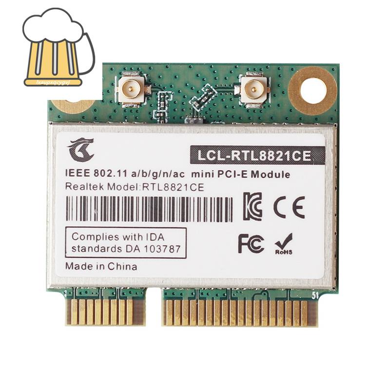 Rtl8821ce 802.11AC cho Bluetooth 4.2 433Mbps 2.4Ghz '5Ghz Băng tần kép Mini PCIe WiFi CARD RTL8821 Hỗ trợ máy tính xách tay-PC