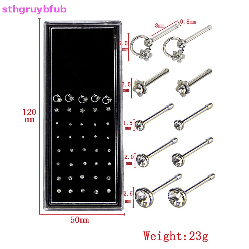 Set 40 Khuyên Mũi Đính Đá Cá Tính