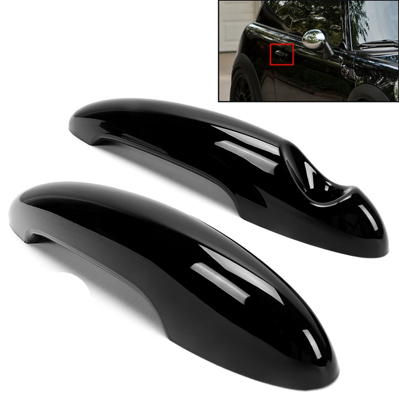 Nắp tay nắm cửa ngoài màu đen bóng cho BMW MINI Cooper R50 R52 R53 R55 R56 R57 R58 R59 R61