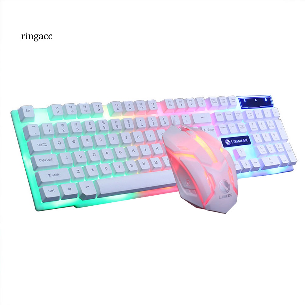 Bộ Bàn Phím Và Chuột Chơi Game 1200dpi Có Đèn Led Nhiều Màu Sắc