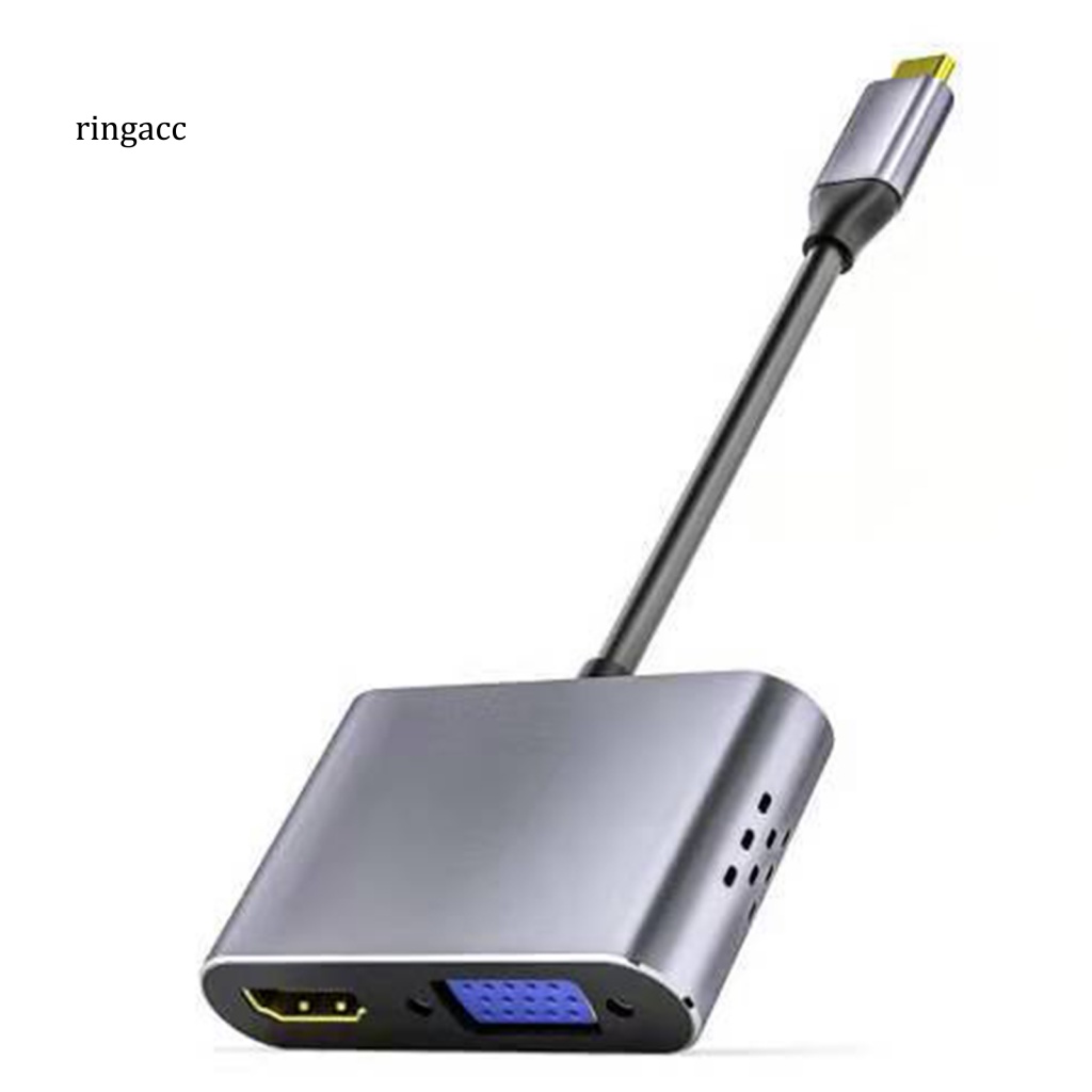 Bộ Chuyển Đổi Giao Diện RGA 5 Trong 1 Type-C Sang VGA PD USB3.0 Cho Laptop
