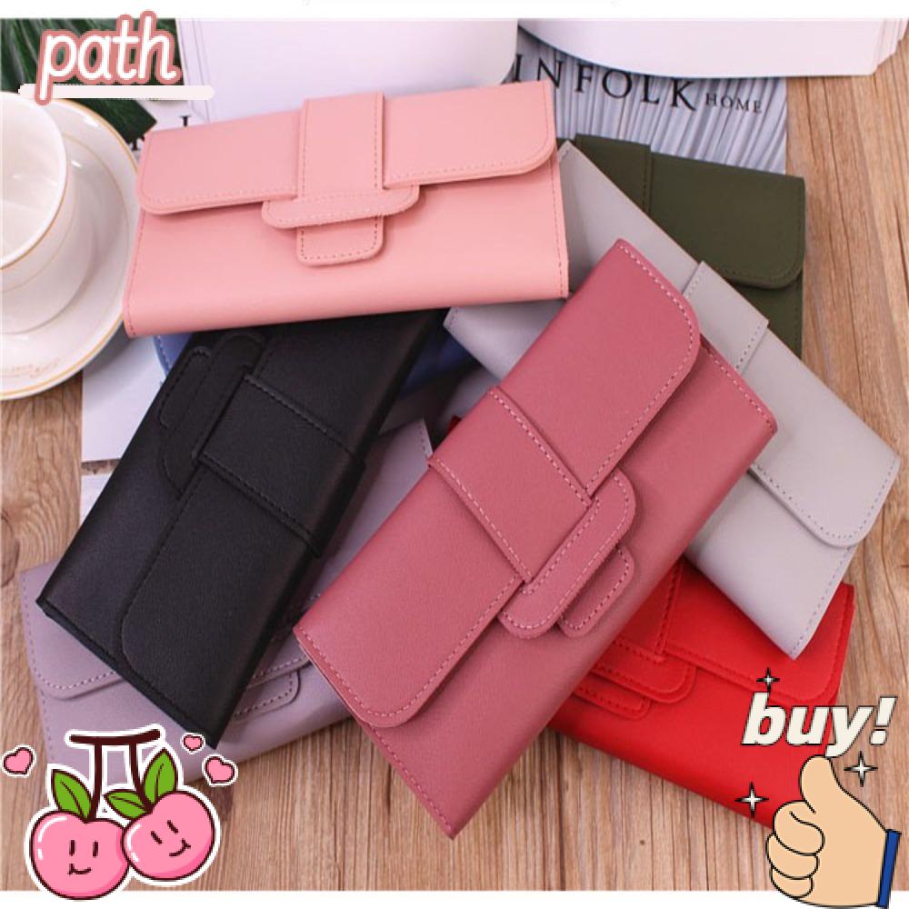 Ví Da PU Đựng Điện Thoại / Tai Nghe Dạng Gập Dài Tiện Dụng