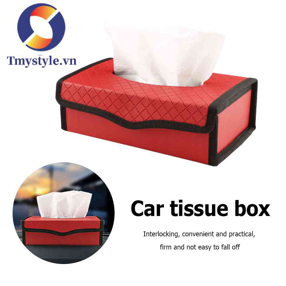 Hộp Đựng Khăn Giấy Bằng Da PU Cỡ Lớn Có Thể Gấp Gọn Tiện Dụng Cho Xe Hơi
