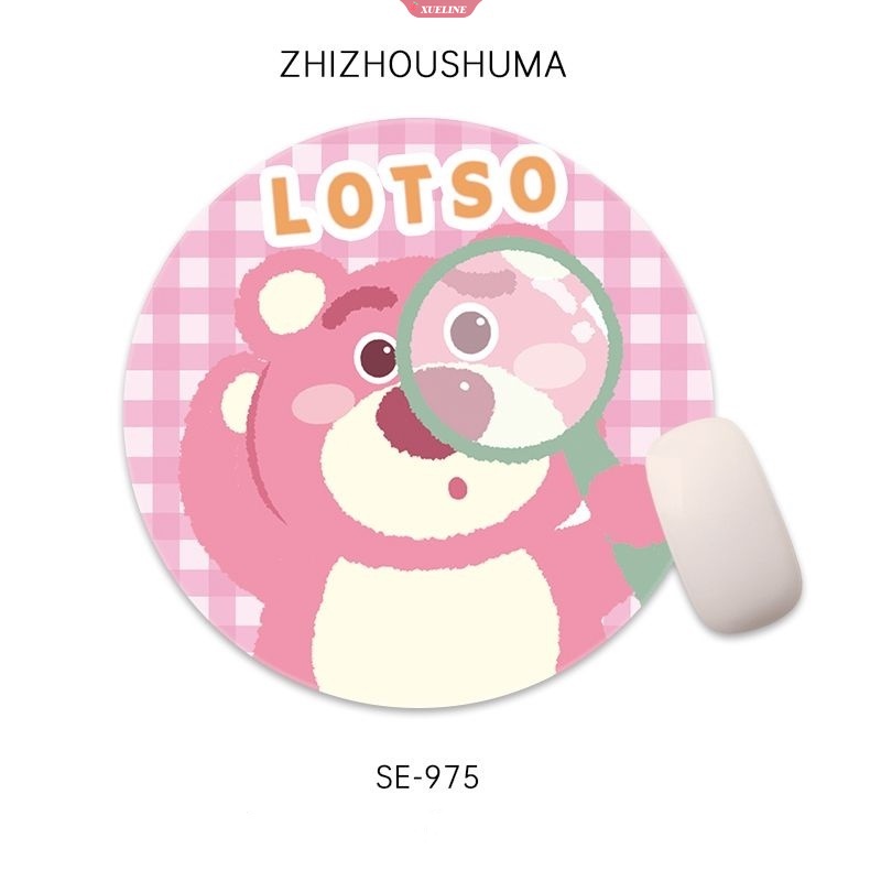 Đệm Lót Chuột Máy Tính Bằng Cao Su Mềm Họa Tiết Gấu Dâu Tây Hoạt Hình Disney Dễ Thương Khóa Chính Xác Cho Nữ