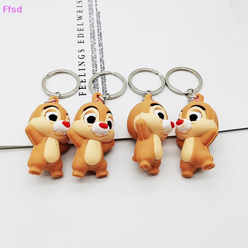 {Ffsd} Móc Khóa Bằng PVC Hình Sóc Hoạt Hình Dễ Thương Có Dây Đeo Túi Xách * Bán Chạy