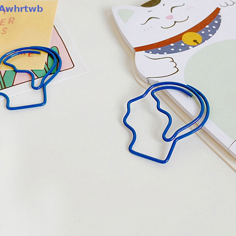 Set 10 Kẹp Giấy Đánh Dấu Trang Sách Hình Người Đàn Ông Avatar Bằng Kim Loại Dễ Thương Dùng Làm Quà Tặng Trường Học / Văn Phòng Mới