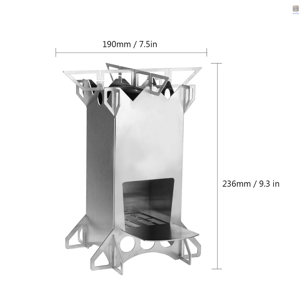 Lò Đốt Củi Gỗ Bằng Thép Không Gỉ Có Thể Gấp Gọn Tiện Dụng Cho Dã Ngoại / Cắm Trại