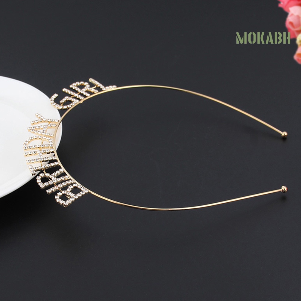 Băng Đô Hình Vương Miện Bằng Kim Loại Đính Đá Lấp Lánh