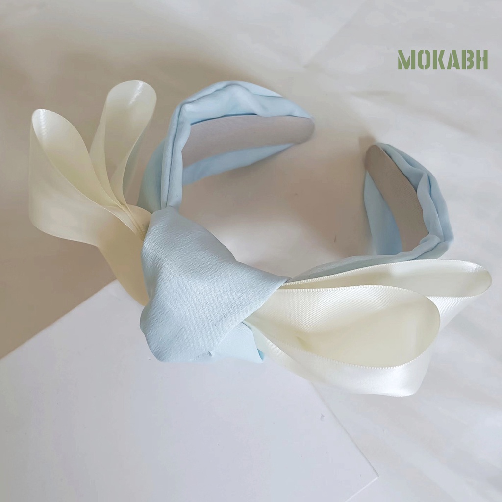 [Mok Abh] Băng Đô Nơ Cài Tóc Bằng Vải Satin Chống Vỡ Dễ Phối Đồ Thời Trang Đẹp Mắt