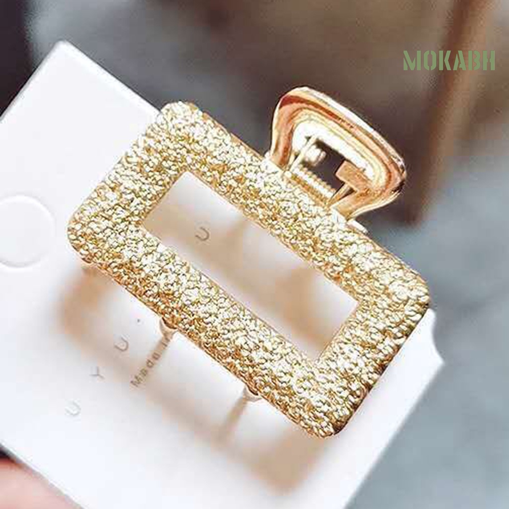 [Mok Abh] Kẹp Tóc Nhiều Kiểu Dáng Đơn Giản Thanh Lịch Bằng Hợp Kim Hình Nơ / Chữ Nhật / Trái Tim / Mặt Trăng / Elip Cho Nữ