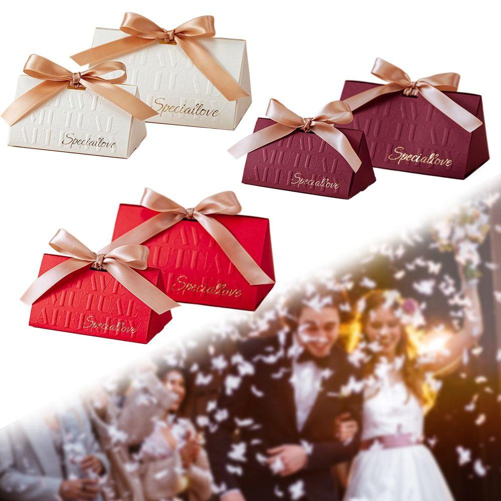 CHOOKEY Bộ 10 Hộp Đựng Kẹo Cưới Xinh Xắn Chất Lượng