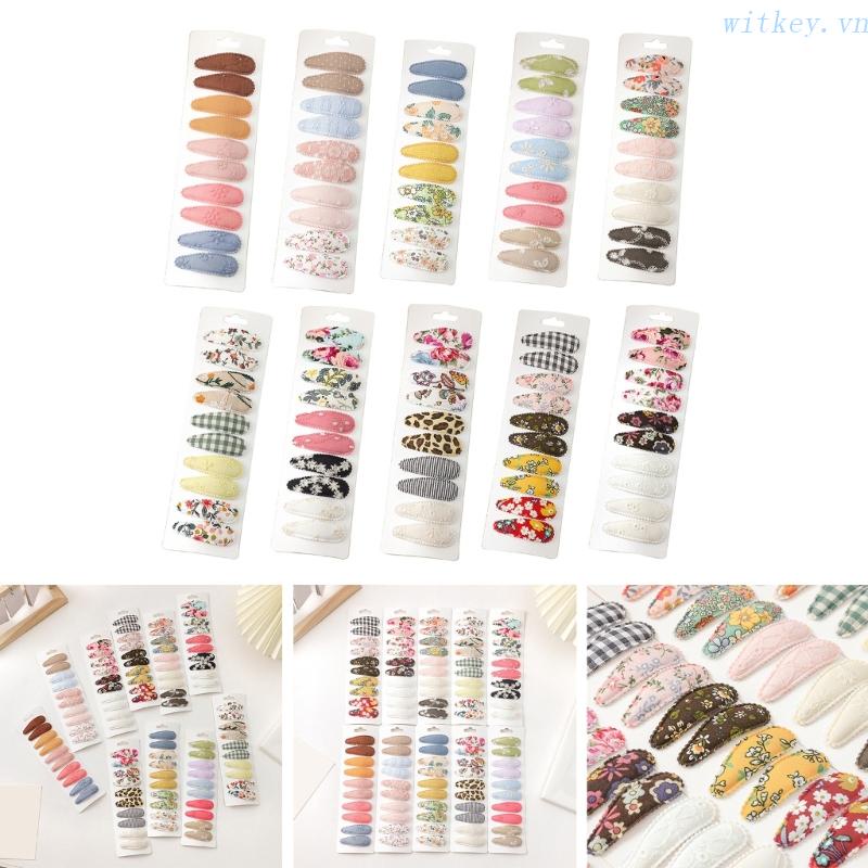 Bộ 10 Kẹp Tóc Trang Trí Hình Hoa Xinh Xắn Cho Bé Gái