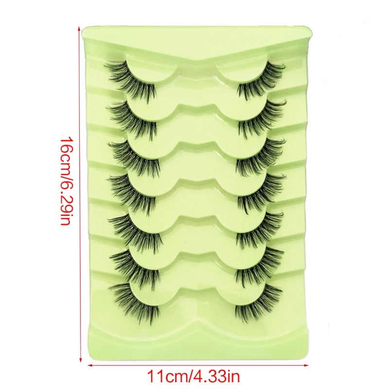 Set 7 Cặp Lông Mi Giả 3D Ngắn Trong Suốt Tự Nhiên