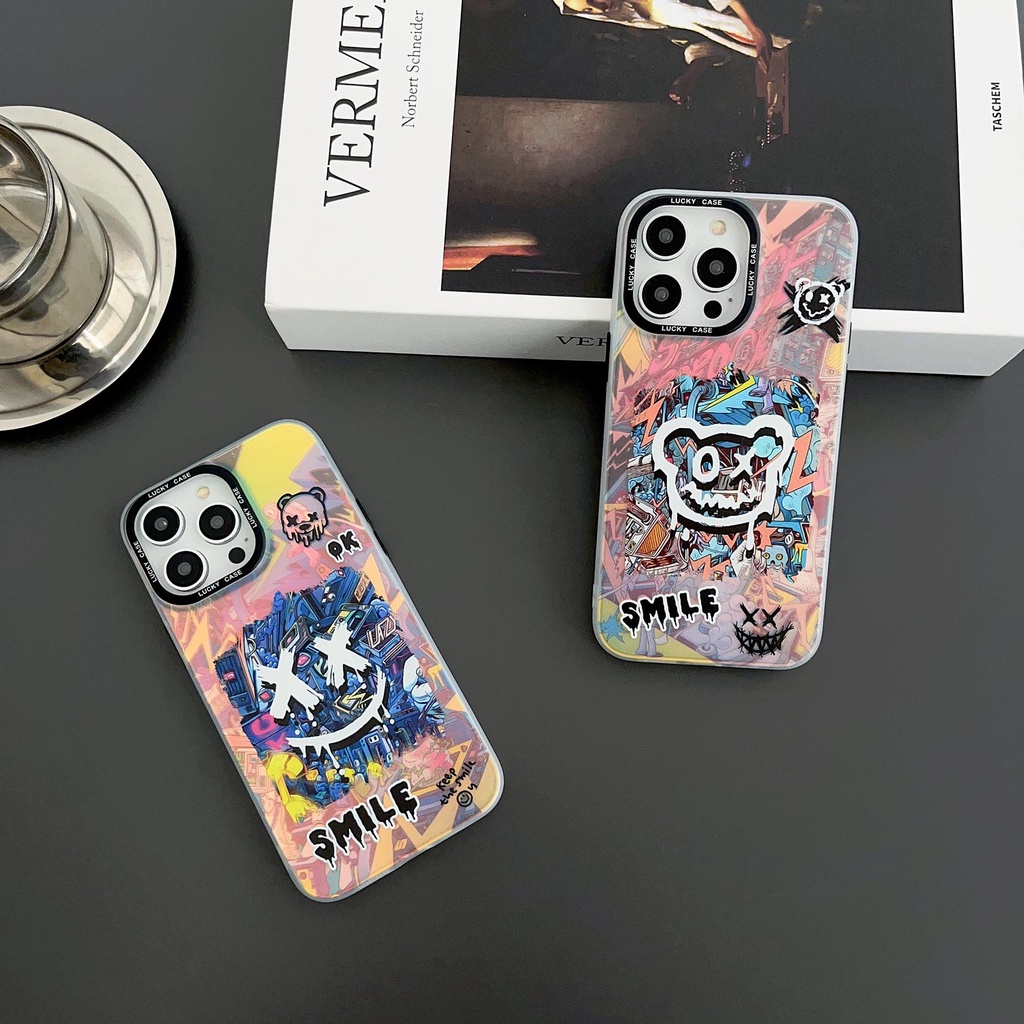 Ốp Điện Thoại Tpu Dẻo Trong Suốt Họa Tiết Graffiti Thời Trang Chống Sốc Cho iPhone 14 13 12 11 Pro Max