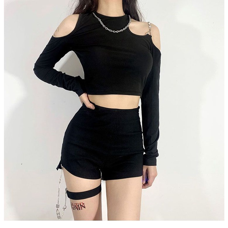 Áo baby tee Thun croptop Thun Ngắn Trễ Vai Màu Sắc Trơn Thời Trang Cho Nữ