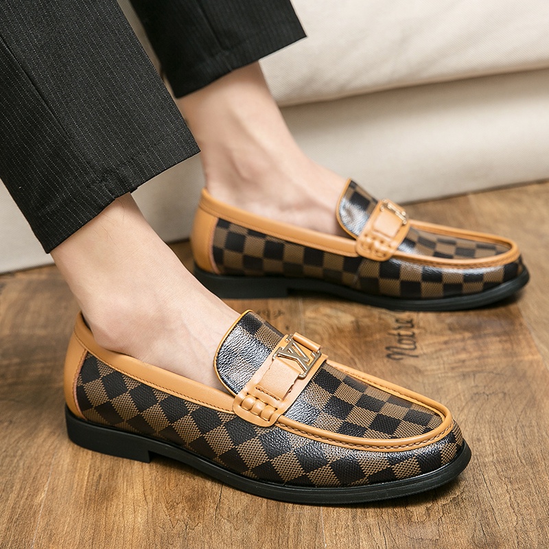 Giày Lười Da In Họa Tiết Thời Trang Cho Nam