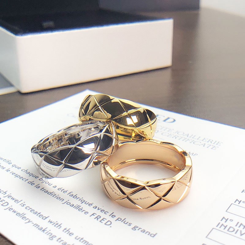 Nhẫn Đôi Thiết Kế Thánh Giá Đính Kim Cương Giả Màu Vàng Hồng Thời Trang