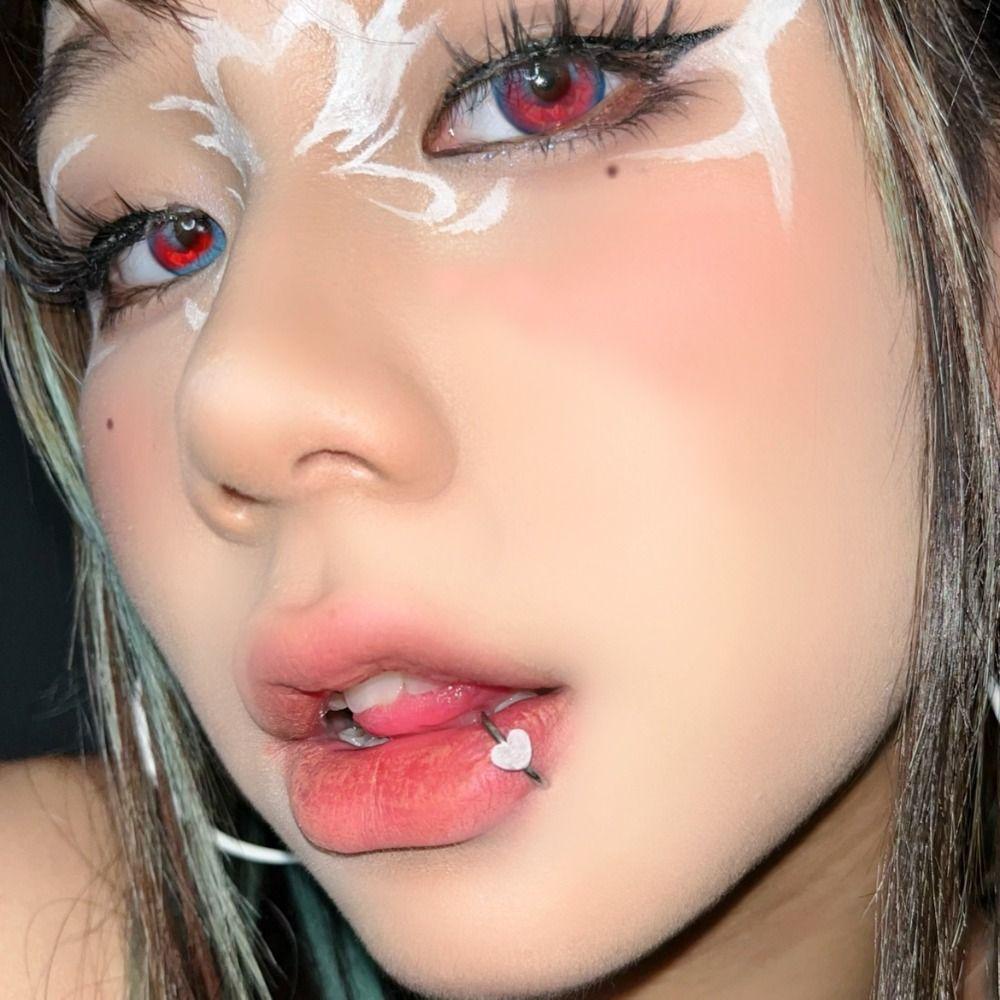 Mkeb Khuyên Xỏ Cơ Thể Bằng Bạc y2k Hình Trái Tim Môi Phong Cách punk Thời Trang Cho Nữ