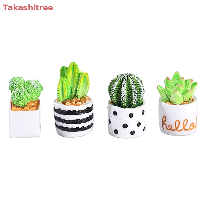 1 / 4 Chậu Cây Mini Tỉ Lệ 1: 12 Dùng Trang Trí Tiểu Cảnh / Nhà Búp Bê