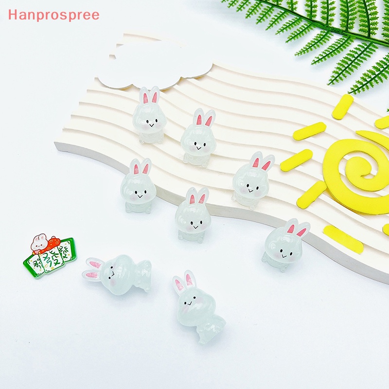 Set 2 Thỏ Trắng Dạ Quang Trang Trí Tiểu Cảnh