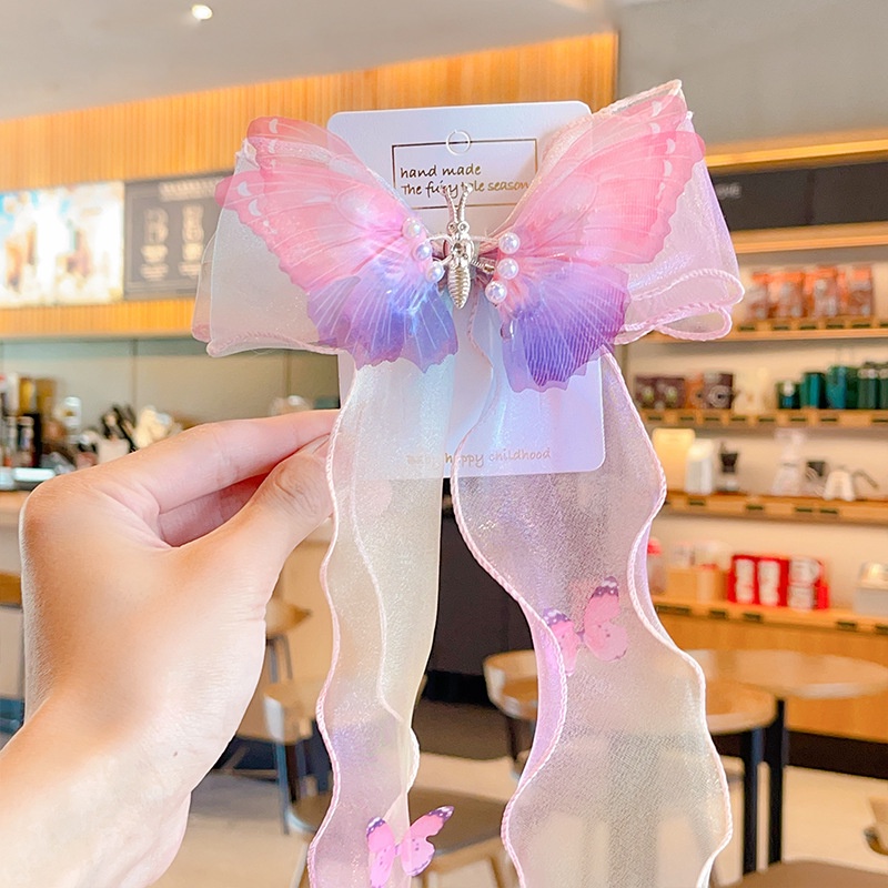 Haimeikang Kẹp Tóc Thắt Bím Đuôi Ngựa Có Thể Di Chuyển Đổi Màu Gradient Ngọt Ngào Mới Cho Nữ