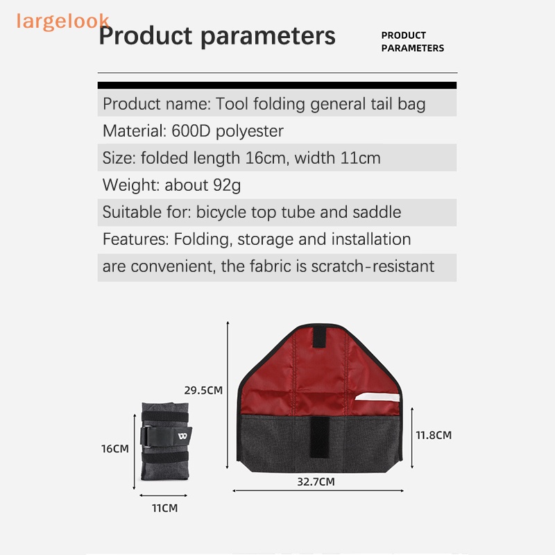 Túi Đựng Dụng Cụ Màu Đen Gắn Khung Trước Xe Đạp MTB Tiện Dụng