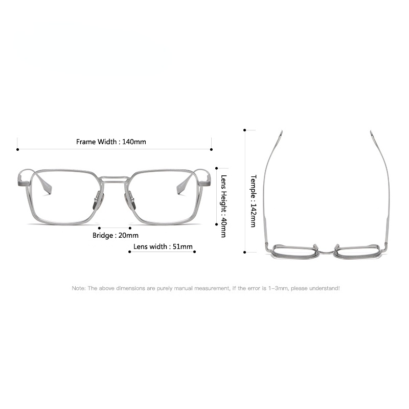 Kính Đọc Sách Nam Gọng Vuông Kim Loại Chống Ánh Sáng Xanh