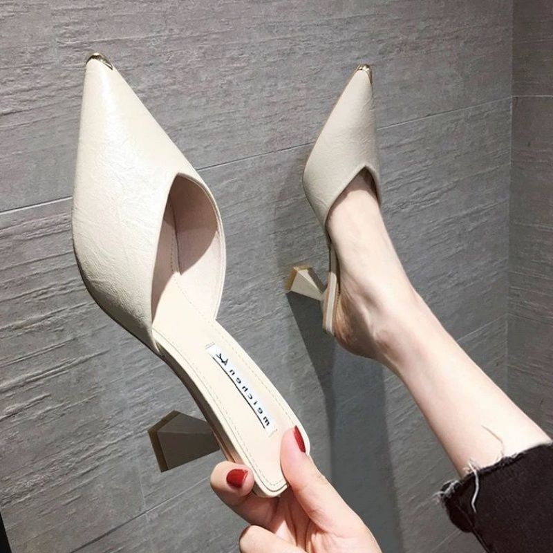 Dép Cao Gót Mũi Nhọn Thời Trang Xuân Hè 2023 Phong Cách Mới Cho Nữ